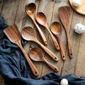 Axyaa Wooden Kitchen Utensil Set with Storage Bucket