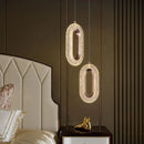 Axya Rose Gold LED Oval Pendant Ceiling Chandelier