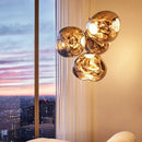 Axyaa Stainless Steel Ceiling Chandelier: Nordic LED Pendant Lamp for Dining & Living Room