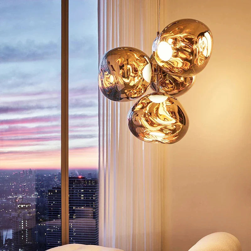 Axyaa Stainless Steel Dining Room LED Chandelier Ceiling Pendant Lamp