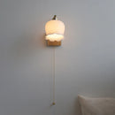 Axyaa Gold Brass Glass LED Wall Sconce Pull Chain Switch Wandleuchte