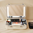 Axyaa LED Makeup Case with Mirror - Portable Beauty Organizer, 3 Light Settings