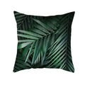 Flamingo Flower Rainforest Cushion Cover with Tropical Plant Animal Pattern by Axyaa