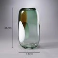 Axyaa Seawater Ripple Glass Vase Hydroponic Flower Pot Desk Decoration Artificial Floral Arrangement