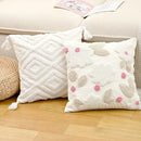 Axyaa Embroidered Bow Flower Sofa Throw Pillowcase Tufted Love Cushion Covers