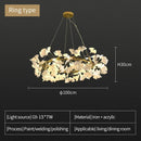 Axyaa Ginkgo Leaves Acrylic Chandelier Modern Luxury Pendant Lamp for Home Decor