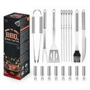 Axyaa 7-Piece Stainless Steel BBQ Tool Set in Paper Box for Outdoor Grilling