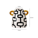 Axyaa Striped Ceramic Vase for Flowers Desk Decor Artifical Arrangement Aesthetic Ornament