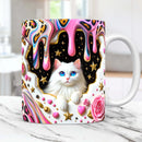 Axyaa 3D Cat Coffee Ceramic Mug Kitten Love Tea Cup Christmas Gift Mug