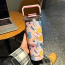Axyaa Stainless Steel Thermos Bottle with Straw, 20&30oz Capacity