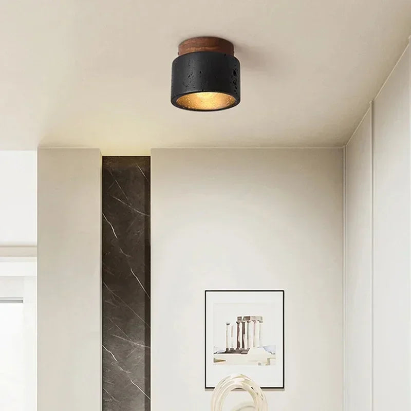 Axyaa Black Cave Stone Ceiling Chandelier for Home Decoration