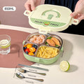 Axyaa Stainless Steel Divided Lunch Box with Cutlery - Leakproof & Portable