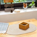 Axyaa Cream Oval Braided Placemats - Set of 6/10pcs, 35x50cm, Woven Table Mats