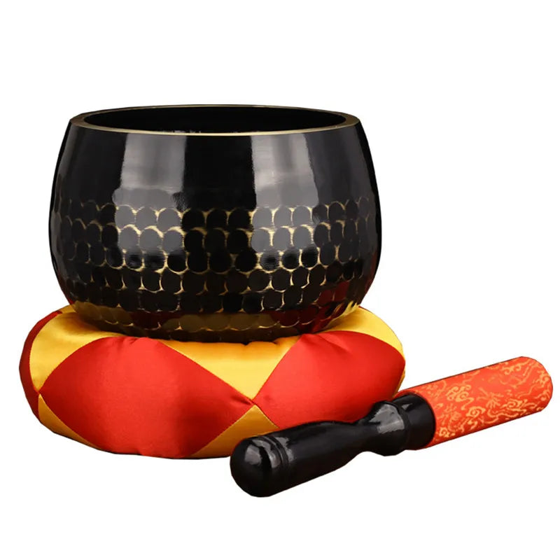 Axya Black Brass Bowl Singing Bowl Buddhist Instruments Supplies Tray Decorative