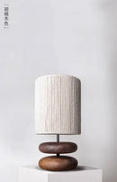 Axyaa Walnut Wood Bedside Table Lamp - Japanese Style Retro Solid Wood Designer