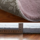 Axyaa Oval Gray Plush Carpet - Soft Fluffy Rug for Children's Bedrooms