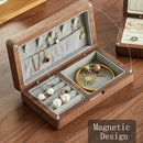 Axyaa Black Walnut Jewelry Box | Solid Wood Retro Storage | Handcrafted Organizer
