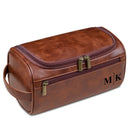 Axyaa Men's PU Leather Toiletry Bag: Personalized Travel Organizer for Groomsmen, Birthday, Bachelor Gift