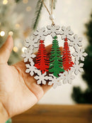 Snowflake & Christmas Tree Hanging Ornament Set - Axyaa Holiday Home Decor