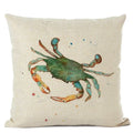 Axyaa Crab Print Cushion Cover 45x45cm Square Home Decor Pillowcase