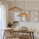 Axyaa Rattan Straw Hat Pendant Light - Retro Style for Home & Restaurant Decor