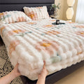 Axyaa Thickened Rabbit Plush Mattress Cover - Winter Warm Single Piece Protector