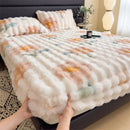 Axyaa Thickened Rabbit Plush Mattress Cover - Winter Warm Single Piece Protector