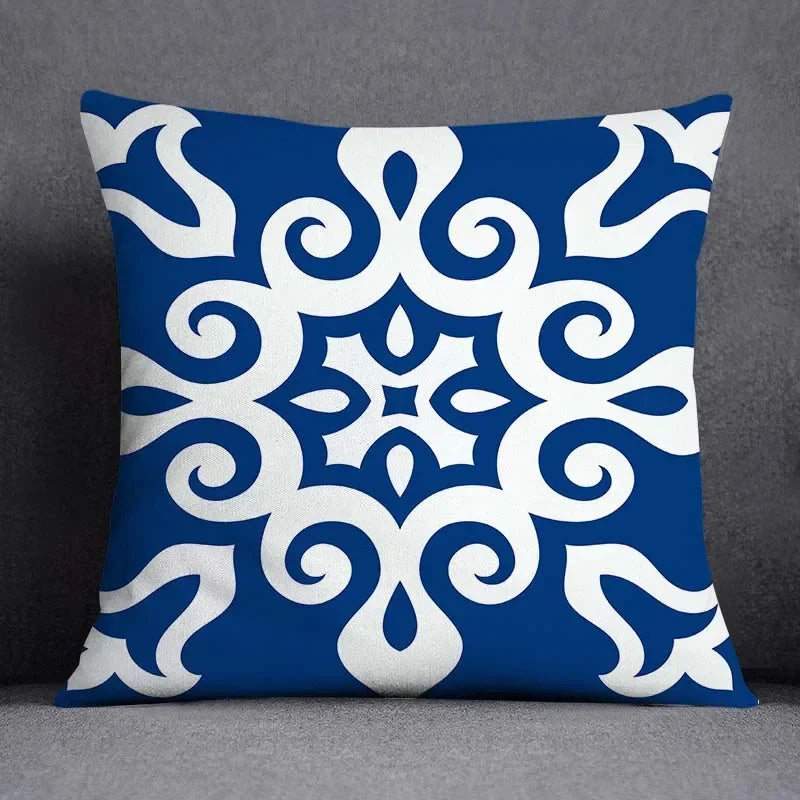 Axyaa Blue Mermaid Sailor Marines Polyester Pillowcase Home Office Decor