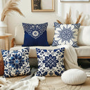 Axyaa Blue Floral Pattern Pillowcase - Home Decor Accent