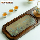 Axyaa Solid Wood Color Changing Tea Tray with Water Storage