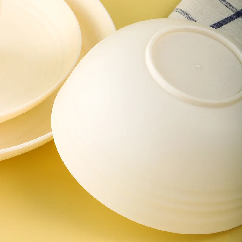 Axyaa White Plastic Tableware Set: Plate, Bowl, Cup, Fruit Plate, Dessert Plate, Salad Bowl, Drink Cup