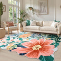 Luxury Flower Print Art Bedroom Rug by Axyaa