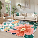 Luxury Flower Print Art Bedroom Rug by Axyaa