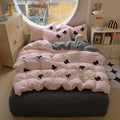 Axyaa Butterfly Knot Yarn Embroidery Duvet Cover Set, Soft Comfortable Bedding Collection