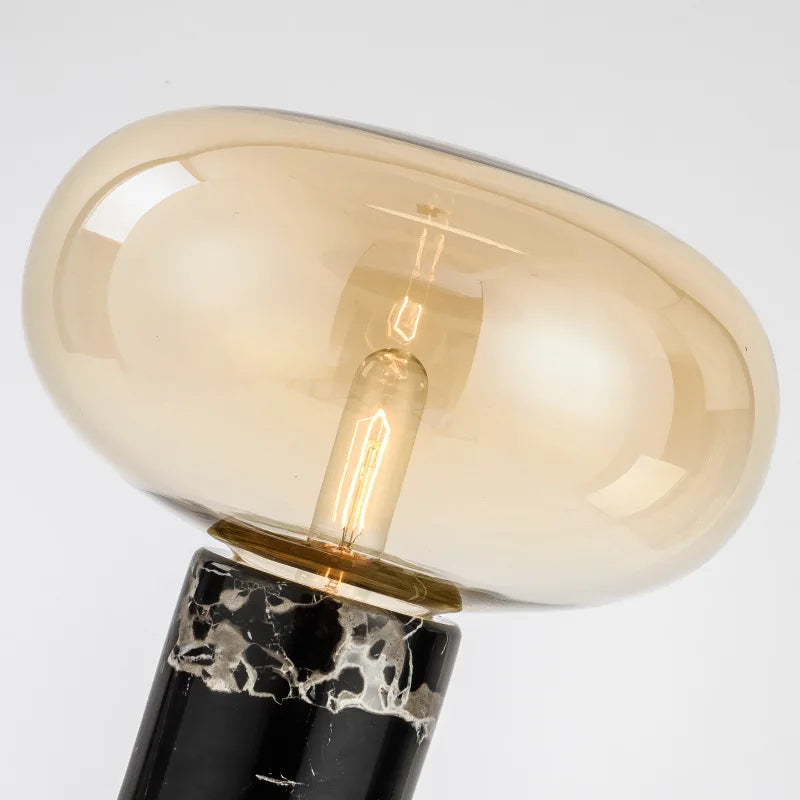 Axyaa Glass Ball Marble Desk Lamp - Modern Minimalist Designer Bedroom Living Room Light