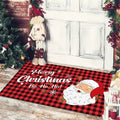Axyaa Christmas Home Decoration Door Mat with Santa Snowman Tree Print