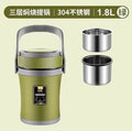 Axyaa 3-Layer Insulated Stainless Steel Student Bento Lunch Box