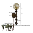 Axyaa Tawny Glass LED Wall Sconce Vintage Ash Wood Wandlamp