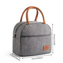 Axyaa Portable Gray Lunch Tote: Insulated Oxford Cooler Bag for Work, School, Picnics