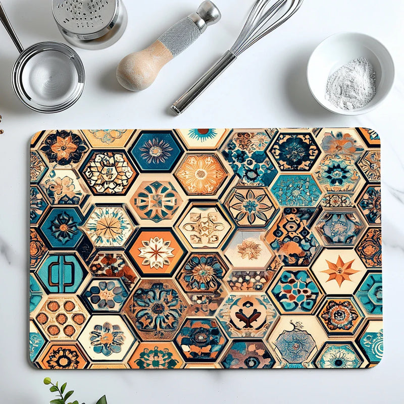 Axyaa Christmas Kitchen Draining Mat: Absorbent, Quick Dry, Antiskid Pad for Tableware