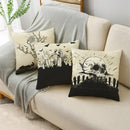 Axyaa Skull Pumpkin Printed Linen Throw Pillowcase for Living Room Party