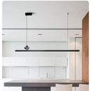 Axyaa Nordic Minimalist Straight Bar Pendant Light - Brushed Aluminum Hanging Line Fixture