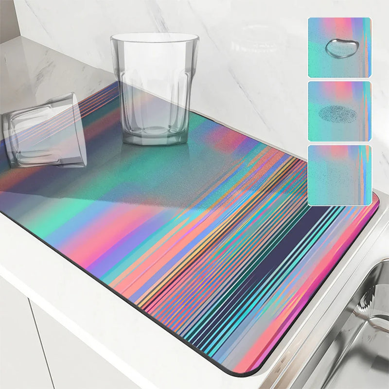 Axyaa Geometric Kitchen Absorbent Draining Mat