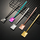 Axyaa Square Head Teaspoon with Long Handle, Coffee Tea Stirrer Spoon