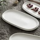 Axyaa Stone Pattern Oval Plate: Ceramic Fish Dessert Sushi Steak Molecular Cuisine Tableware