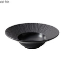 Axyaa Solid Color Rock Texture Ceramic Dinner Plate Soup Pasta Salad Molecular Cuisine Specialty Tableware