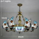 Axyaa Butterfly Design Stained Glass Chandelier - Colorful Lighting for Home and Business
