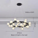Axyaa White Glass Ball Black Gold Chandelier Bubble Hanging Lights
