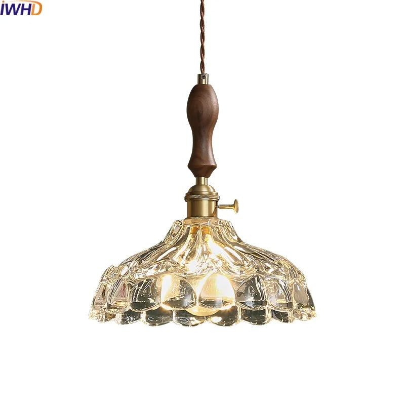 Axyaa Nordic LED Pendant Lamp Glass Hanging Light Fixtures for Home Decor