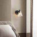 Axyaa Luxury Black Copper Wall Lamp, Transparent Shade for Bedroom, Living Room, Bathroom